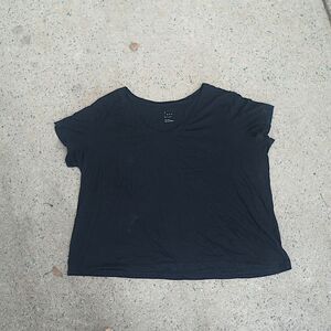 A New Day Black Scoop Neck Short Sleeve T-Shirt Tee Top Plus Size XXL 2XL Soft